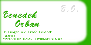 benedek orban business card