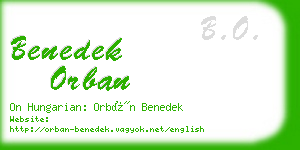 benedek orban business card